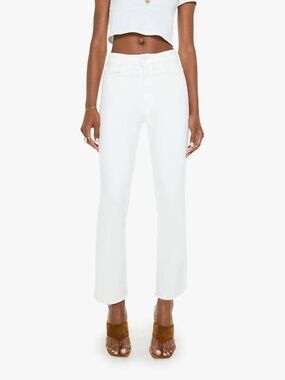 MOTHER Denim The Hustler Ankle Fray White Jeans in 'Fairest Of Them All' Size 24